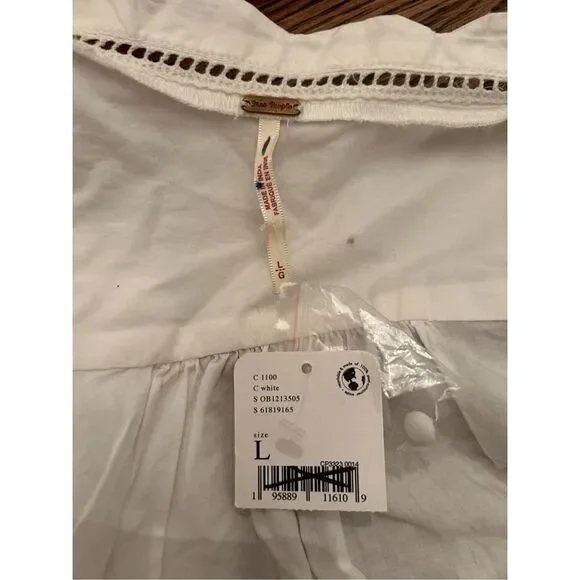 Free people Louella Embroidered Top size L - Picture 5 of 5